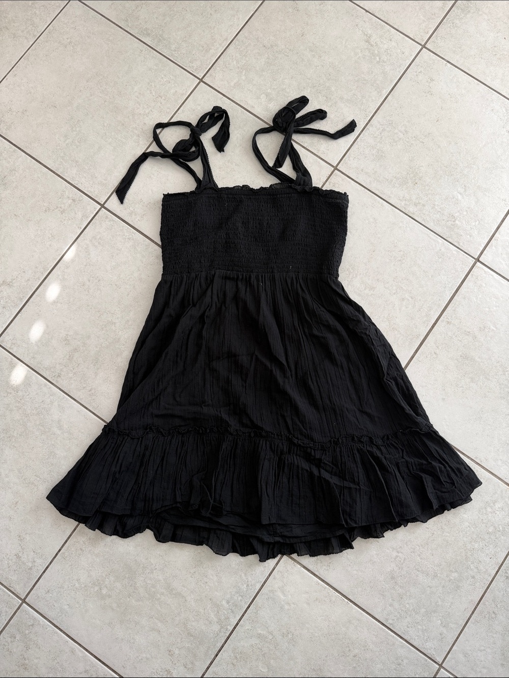 Women’s Black Tie-Shoulder Sundress